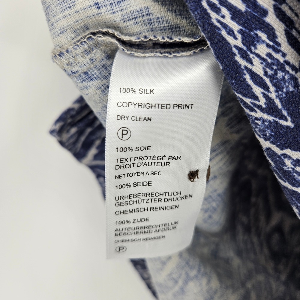 Tommy Bahama Shirt Mens Large Silk Blue Geometric Button Up Short Sleeve - Picture 3 of 10